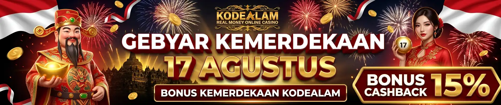 BONUS CASHBACK SPESIAL HARI 17 AGUSTUS HINGGA 15%